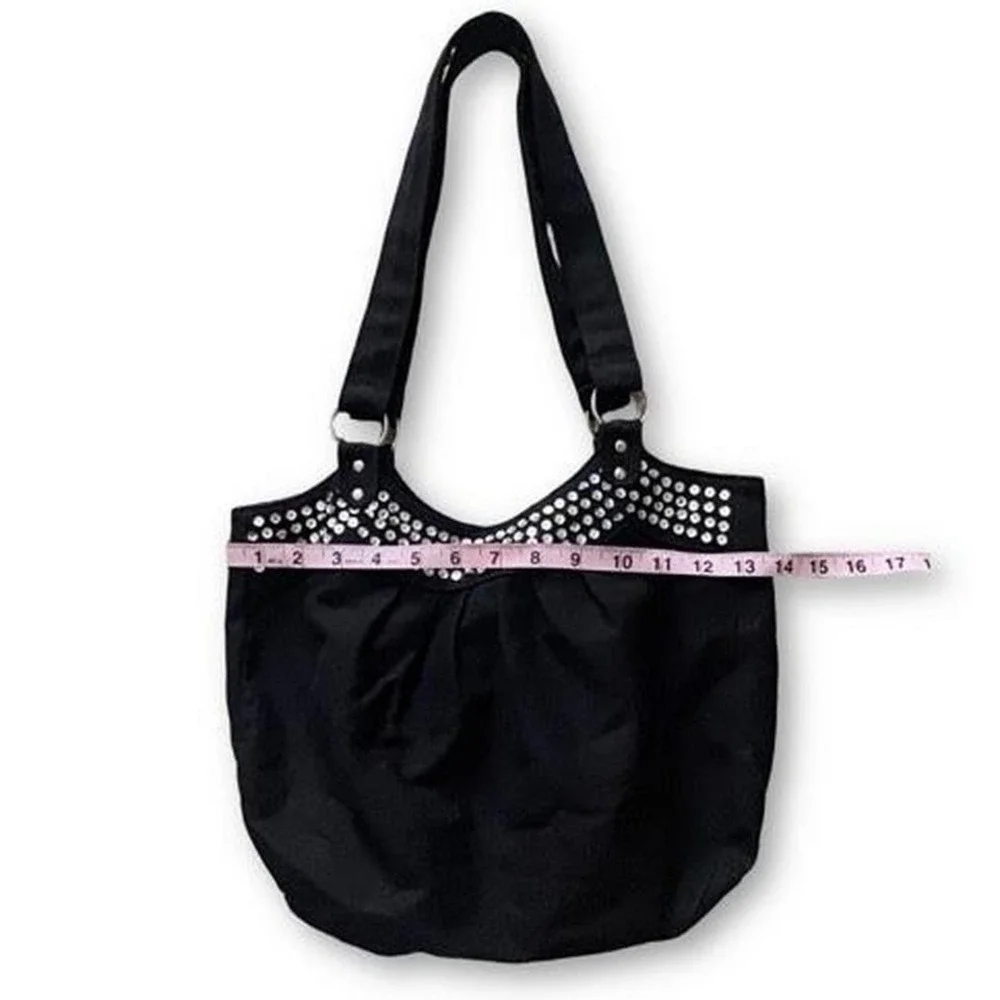 Vintage Hobo Purse Black Sequins Canvas Y2K‎ mc bling